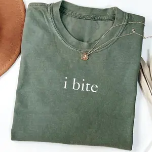 I Bite Shirt Comfort Color, Sarcastic Shirt, Funny Shirt, Funny Quote Tee, Dark Humor Tee, Adult Humor Tee, Trendy Tee For Women