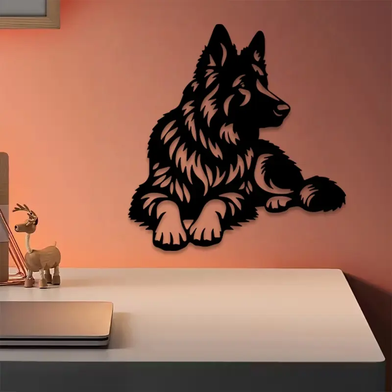 1pc Modern German Shepherd Metal Wall Art, Modern German Shepherd Statue Mural, Perfect for Living Room, Garden, Zoo Corner Decor, Christmas Decor, Ideal Gift for Dog Lovers christmas decorations