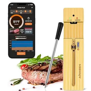 Long Range Wireless Smart Meat Thermometer with Bluetooth Booster | For BBQ, Oven, Grill, Kitchen, Smoker, Rotisserie | iOS & Android App Utensils Indoor