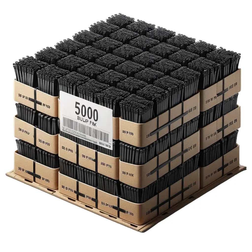 Bulk 5000-Pack of 4-Inch Heavy Duty Cable Ties - 40lb Best Zip Ties for Industrial and Commercial Use