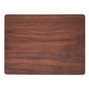SARO 2876.BR1216B 12 x 16 in. Oblong Wood Print Design Table Mats Brown - Set of 4