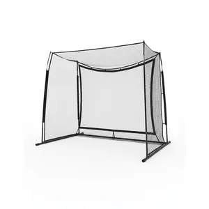 Superior Golf Training Net Enclosure - 10x8ft Range Cage with Durable Fiberglass Poles, Blank Simulator Screen for Home Practice