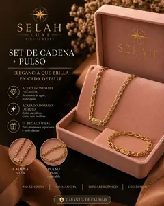 Selah Luxe Gold-Plated Chunky Textured Link Chain Necklace & Bracelet Set
