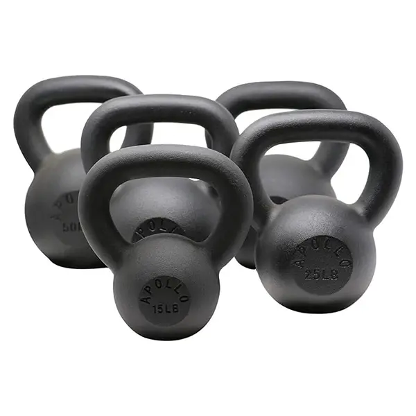 Powder-Coated Cast Iron Kettlebell, 15 LB Fitness Weight for Strength Training and Full-Body Workouts, Unisex Home Gym Equipment, 15Lb