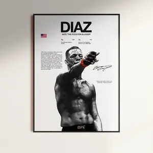 Nate Diaz Poster, UFC Wall Print, MMA Digital , Fighter Poster, Gym Poster, UFC Fan Room Decor, Gift for Him, ufc Champion, Poster Gift - Unframed (No Frame)