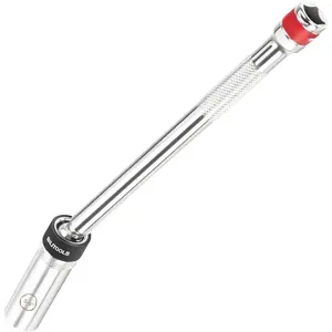 5/8"  Spark Plug Socket, 3/8" Drive x 10" Long Swivel Thin Wall 6-Point Socket, CR-V Steel Spark Plug