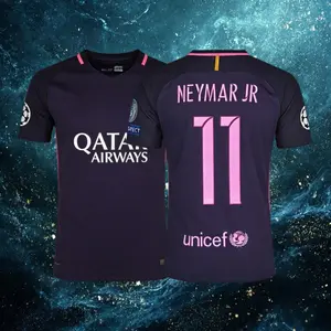 16 17 Away 11# Neymar Short Sleeve Retro Soccer Jersey Fans Version Purple