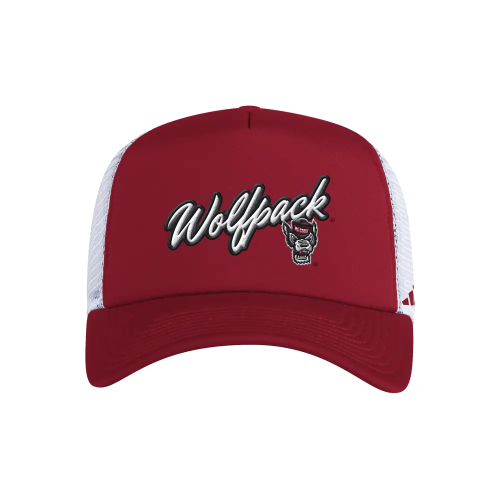 adidas Mens Nc State Wolfpack Foam Trucker Hat - Red adidas Mens Nc State Wolfpack Foam Trucker Hat - Red