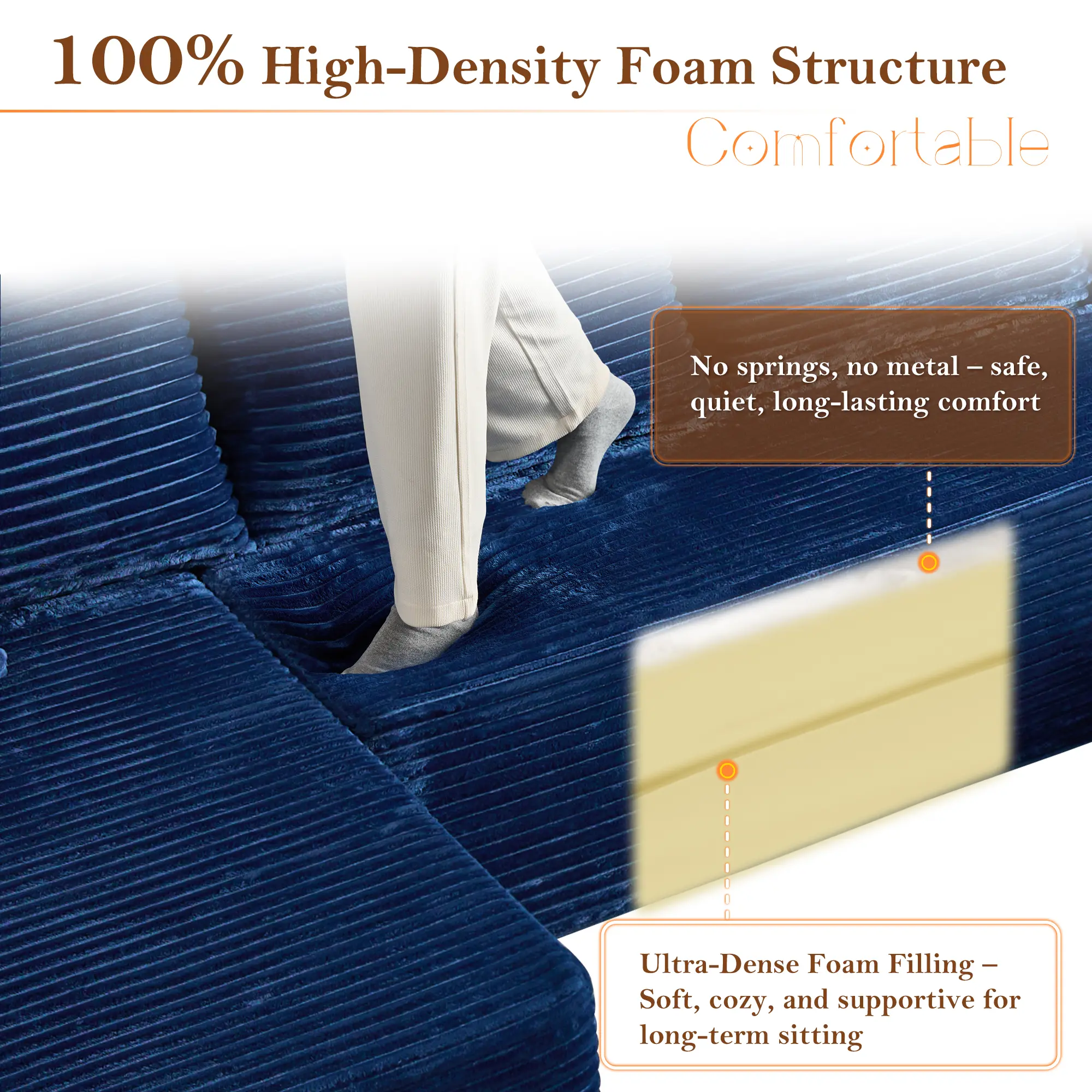 XIZZI 135" U-Shape Boneless Sectional Cloud Couch with Chaise Modular Deep Seating Sofa, Premium High-Density Foam & Plush Corduroy No Assembly Required, Modern Living Room Furniture Durable Comfortable Design XIZZI 135" U-Shape Boneless Sectional Cloud Couch with Chaise Modular Deep Seating Sofa, Premium High-Density Foam & Plush Corduroy No Assembly Required, Modern Living Room Furniture Durable Comfortable Design