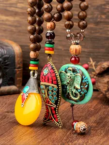 Long Beaded Pendant Necklace Vintage style Handmade Jewelry Memorable Gift for Women Winter Sweater Chain Valentine's Day Mother's Day Birthday Present, Elegant Beaded Necklace, Perfect Accessory, Accessories For Women