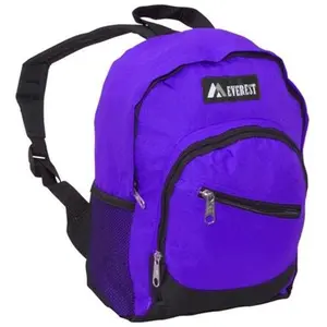 212 MAIN Everest 6045S-DPL-BK Slant Backpack - Dark Purple-Black, Large Compartment, Zippered Pockets