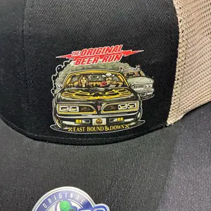 The Original Beer Run East Bound & Down Smokey and the Bandit BK Caps Black Trucker Hat with Classic Car Design