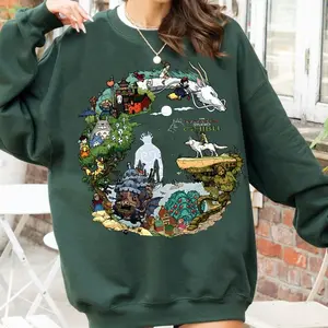 Howl and Sophie Shirt, Howls Moving Castle Sweatshirt, Ghibli Studio Sweatshirt, Sophie Hatter Shirt, Howl Wizard Shirt, Calcifer Shirt, Hayao Miyazaki, Anime Lover Sweater, Trending Ghibli Sweater