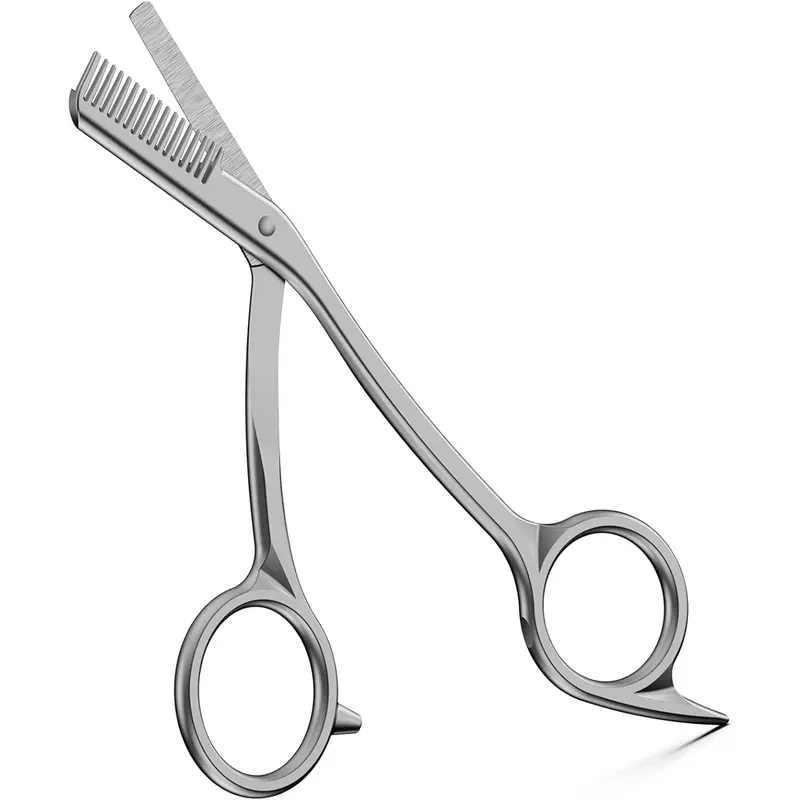 Eyebrow Scissors with Comb - Stainless Steel Eyebrow Trimmer for Women and Men, Precision Eye Brow Comb Scissors, Sleek Eyebrows Grooming Kit, Tools