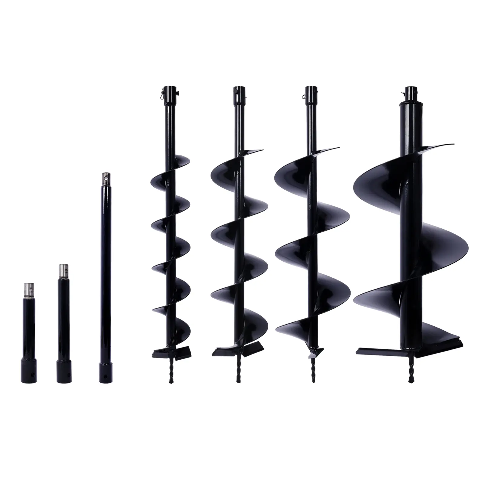 Auger Drill Bit for Planting Hole, Bulb Bedding Digging Post Hole Planting Tool for 3/4" Shaft Auger,Hole Digger Replacement Auger Bits Earth Auger Digging Bit 4IN+6IN+8IN+12IN+ROD KIT