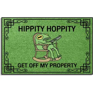 Doormat Hippity Hoppity Get Off My Property Rug for High Traffic Areas
