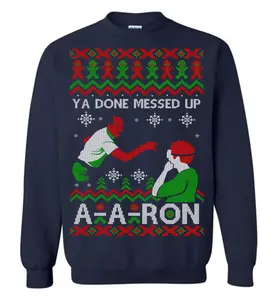 Key & Peele A-Ron Funny Ugly Christmas Sweater Ya Done Messed Up Holiday Jumper Unisex Adult Festive Meme Sweatshirt Perfect Xmas Party Gift Idea