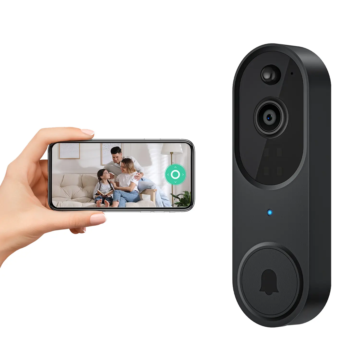 Wireless 1080p Doorbell Camera - Battery-Powered Smart Home Gadget, App Control, AI Human Detection, 2-Way Audio, FHD Live View, 2.4G WiFi Only, Night Vision, Cloud Storage, Wide-Angle Video Recording Doorbells & Intercoms