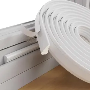 118" Wedge Window Weather Stripping Door Gap Filler,Adhesive Window Insulation for Winter Door Seal Strip,Soundproof  Tape for Frame,White
