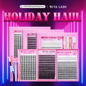 RITALASH Clusters Upgrade 2.0 Lashes with Ultra-Dense, Waterproof, Long-Lasting Lashes, Volume Individual Lashes, Venus, Flora, Natural Daily, Volume Style, Beginner-Friendly DIY Lashes, Trendy & Must-Have Clusters Eyelash Extensions
