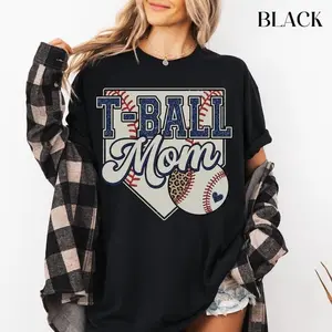 Gildan Unisex Cotton Fabric Round Neck Short-Sleeve Fitted T-Shirt, Men's Top for T-Ball Mom Baseball Season Game Day