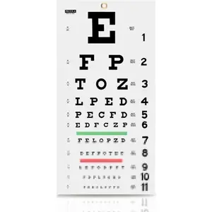 Eye Chart for Exams-Snellen Wall Chart 20 Feet, 11 X 22 in.