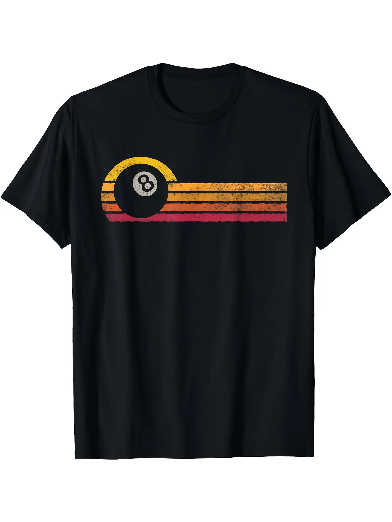 Men's Vintage 8 Ball Pool Player T-Shirt - Heavywe unisex soft cotton short sleeve t shirt, vintage graphic casual tee for men women teens, perfect birthday holiday gift for camping travel gym daily street  wear
