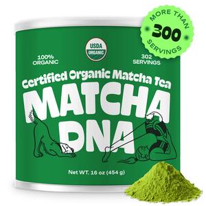 MATCHA DNA, Certified Organic Matcha Green Tea Powder, Antioxidant-Rich Superfood, USDA Organic & Lab-Tested, 16 oz Tin Can Beverage