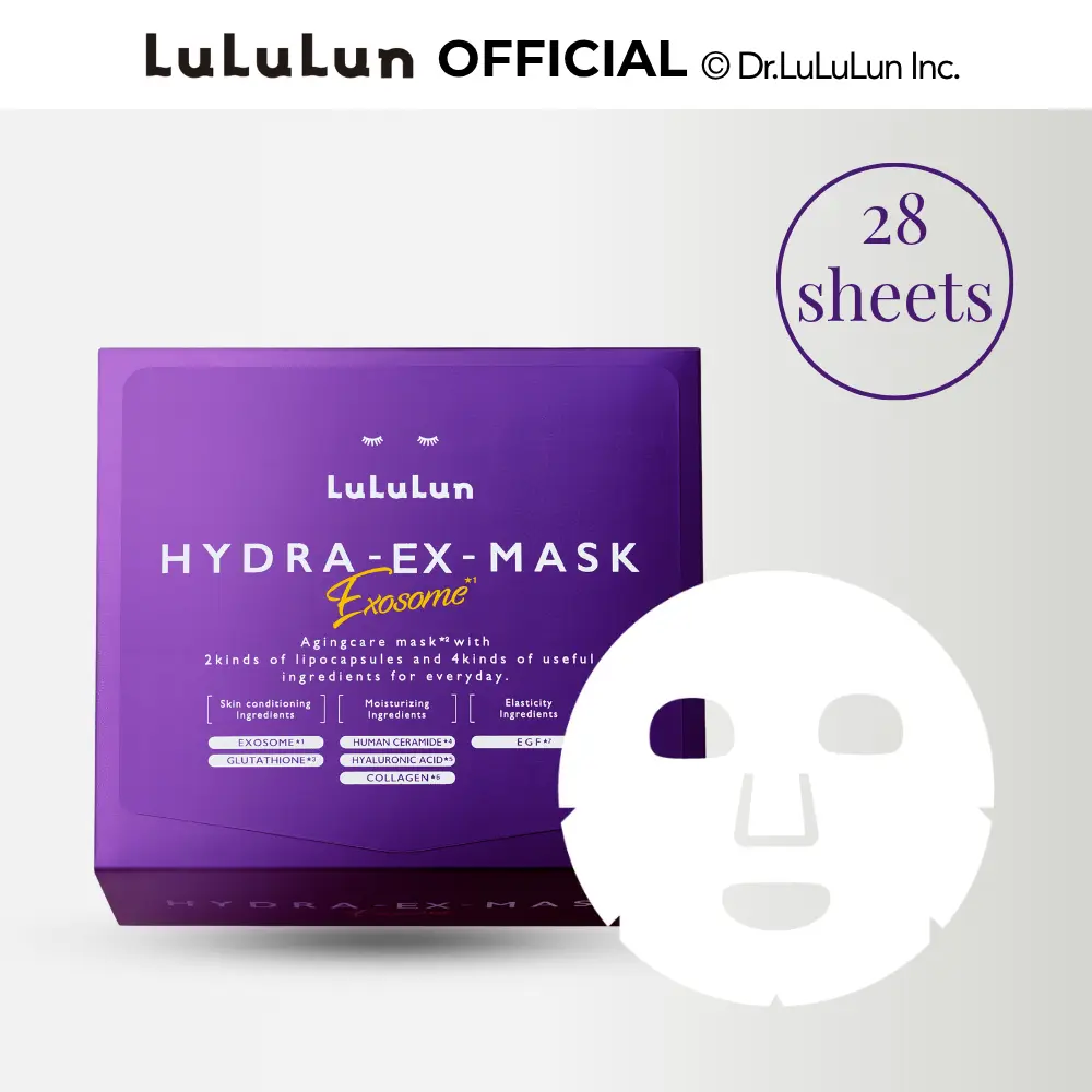 Lululun HYDRA-EX Japanese Face Mask | Glutathione Glow & Firming Sheet Mask | 28 Sheets