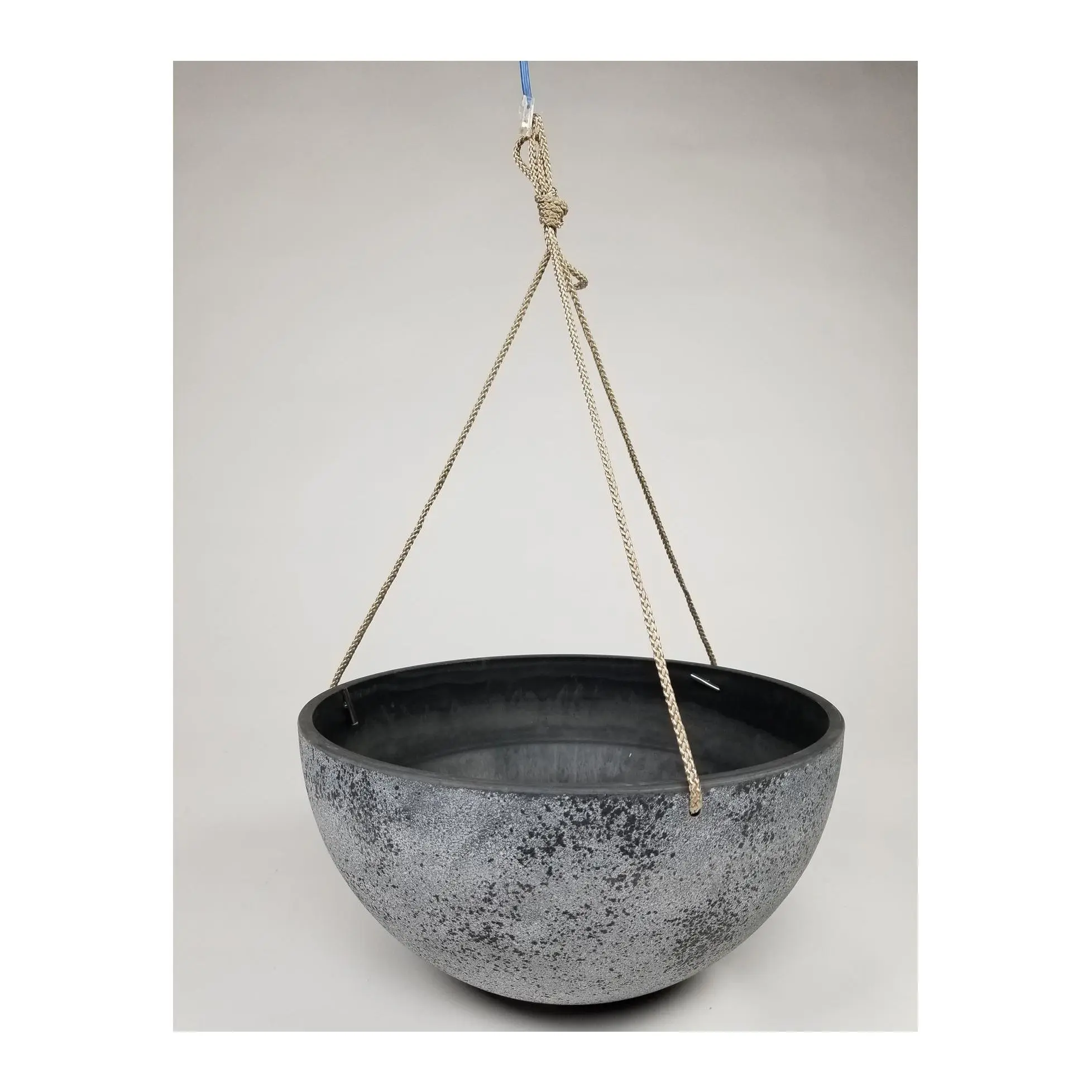 Hanging Planter Medium Round, Speckled Gray
