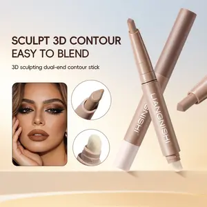Dual-Ended Contouring Stick with Brush, Natural Highlighter Concealer, Defines Eyelids, Shapes Hairline, Perfect for Makeup Enthusiasts