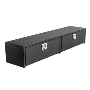 GARVEE 72'' Black Steel Truck Tool Box with T-Handle Lock, Heavy Duty Truck Toolbox Truck Storage Organizer Tool Box Chest For Pickup Truck Bed, RV, Trailer, 72"x 16"x 13"