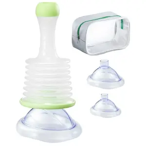 fathersdaygift VEVOR Choking Rescue Device, Portable Airway Clear Anti Choking Suction Device with 3 Multi-size Masks and 1 Storage Bag, First Aid Kit for Removing Blocked Objects, for Home, School, Travel
