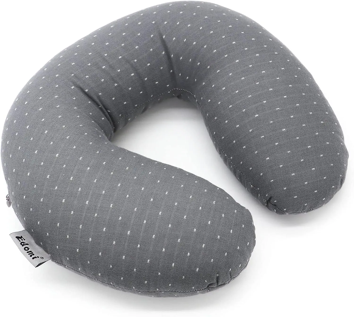 Buckwheat U-haped Neck Pillow Adjustable Buckwheat Hull Pillow with Pillowcase, Neck upport and houlder Relax Cervical Pillow (x inch, Grey)