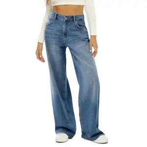 Genleck Wide Leg Jeans High Waist Baggy Jeans Loose Boyfriend Jeans Denim Pants Y2K Streetwear