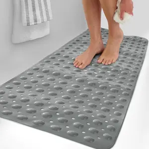 Bathtub Mat - Non Slip Bath Mat for Safe Bathing Experience - PVC Shower Mat - 40 x 16 inches- Available in Multiple Colors - Winter Deals - Bathroom Safety Mats