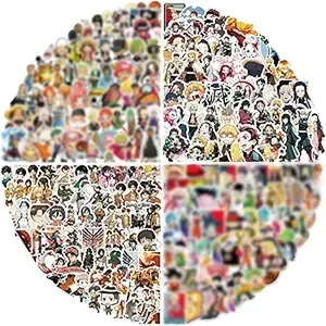 300Pcs Waterproof Anime Stickers Pack – Classic Vinyl Decals for Bottles, Laptops, Skateboards, Notebooks