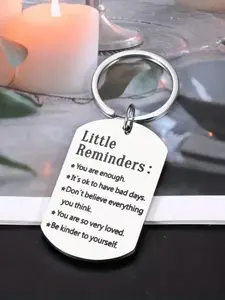 Letter Pattern Slogan Metal Keychain for Men & Women, Stainless Steel Keychain, Pendant Accessory for Gift for Friend Boy Daughter Car Bag Charm Pendent, Stylish Keychain