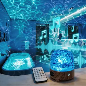 Bluetooth Speaker Projector 2-in-1 – HiFi Sound, 8 Lighting Modes, Remote Control, Atmosphere Light, Portable for Indoor & Camping Use, Gaming Room, Bedroom, Bathroom, Couples & Gift Idea,Outdoor camping essentials Android Dual-Source