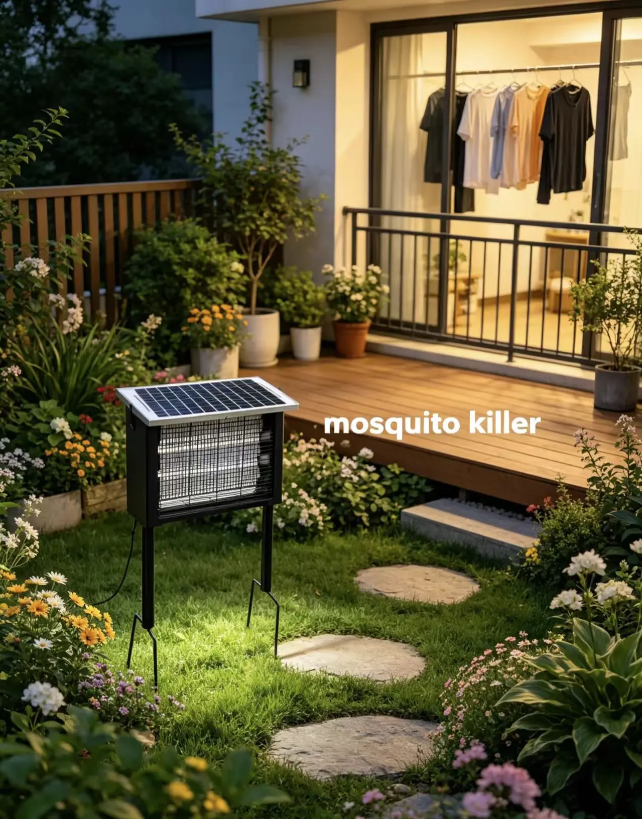 Lantern Style Fly Trap Outdoor & Bug Zapper with Durable Protective Frame for Large Areas, Patios, and Courtyards - Quiet Mosquito Control with Low Heat LED, Outdoor Mosquito Killer, Fly Repellent, Party‑Ready Trap