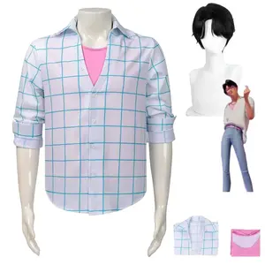 2026 Anime Movies Cosplay Costume Band Long Sleeves Grid Shirt Top Wig Adult Man Woman Daily Leisure Suit