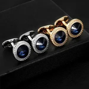 Four pairs of cufflink gift box men's crystal cufflinks, sleeve studs made of alloy material dripping oil style cufflinks, sleeve studs for men's suits, shirtbuttons forFather'sDay gifts, wedding parties, meetings, formaldecorationsfor high