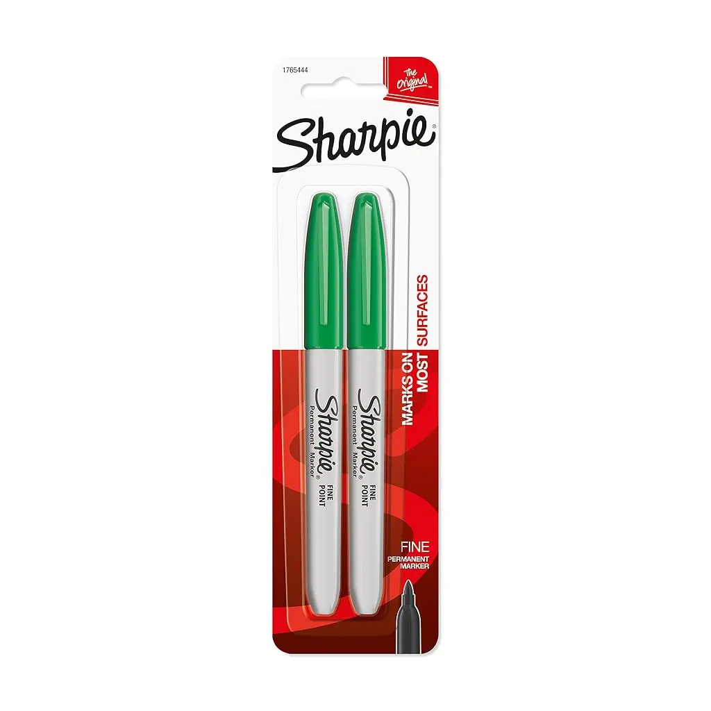 Sharpie 1765444 Fine Point Permanent Markers, 2 Green Markers