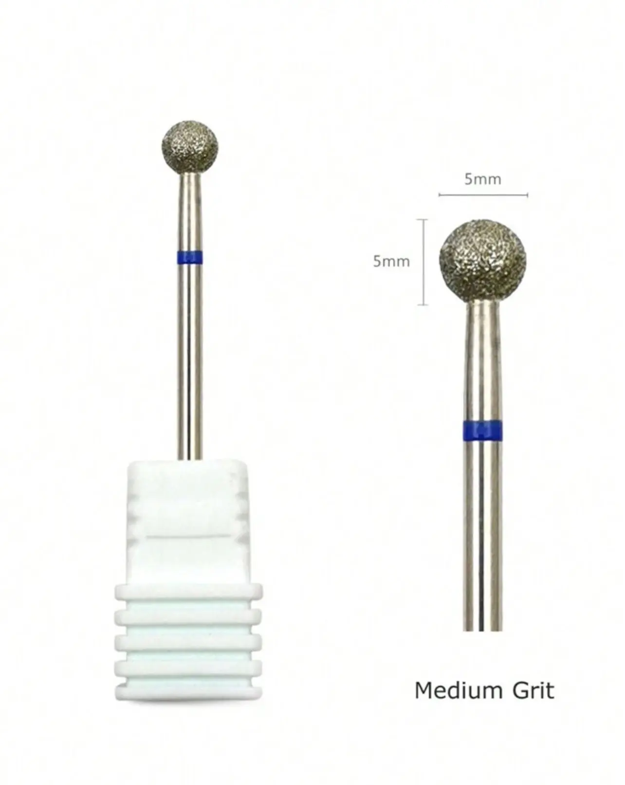 Medium Grit Ball Shape Cuticle Care Drill Bit - Professional Manicure Supplies, Single Item Nail Tool for Nail Drill (Beauty & Personal Care), Nail Tools