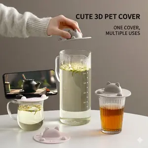 Silicone Cup Covers, Simple exterior cat cup lid easy to assemble and take off freely