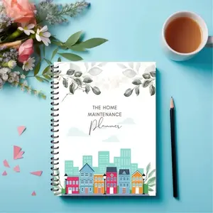 Home Maintenance Planner Notebook, Undated Household Organizer with Monthly Log & Project Tracker - Homeowner Reference Book for Repairs, Cleaning Schedule & Receipt Storage