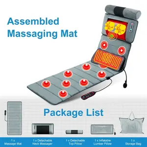 Portable Full Body Vibration Massage Mat - 20 Nodes Neck Kneading, 3 Modes 9 Levels, Grey leg massage Adjustable vibration plates walking pad treadmill walking pad treadmills back extension machine treadmills for home hip adductors machine-5284