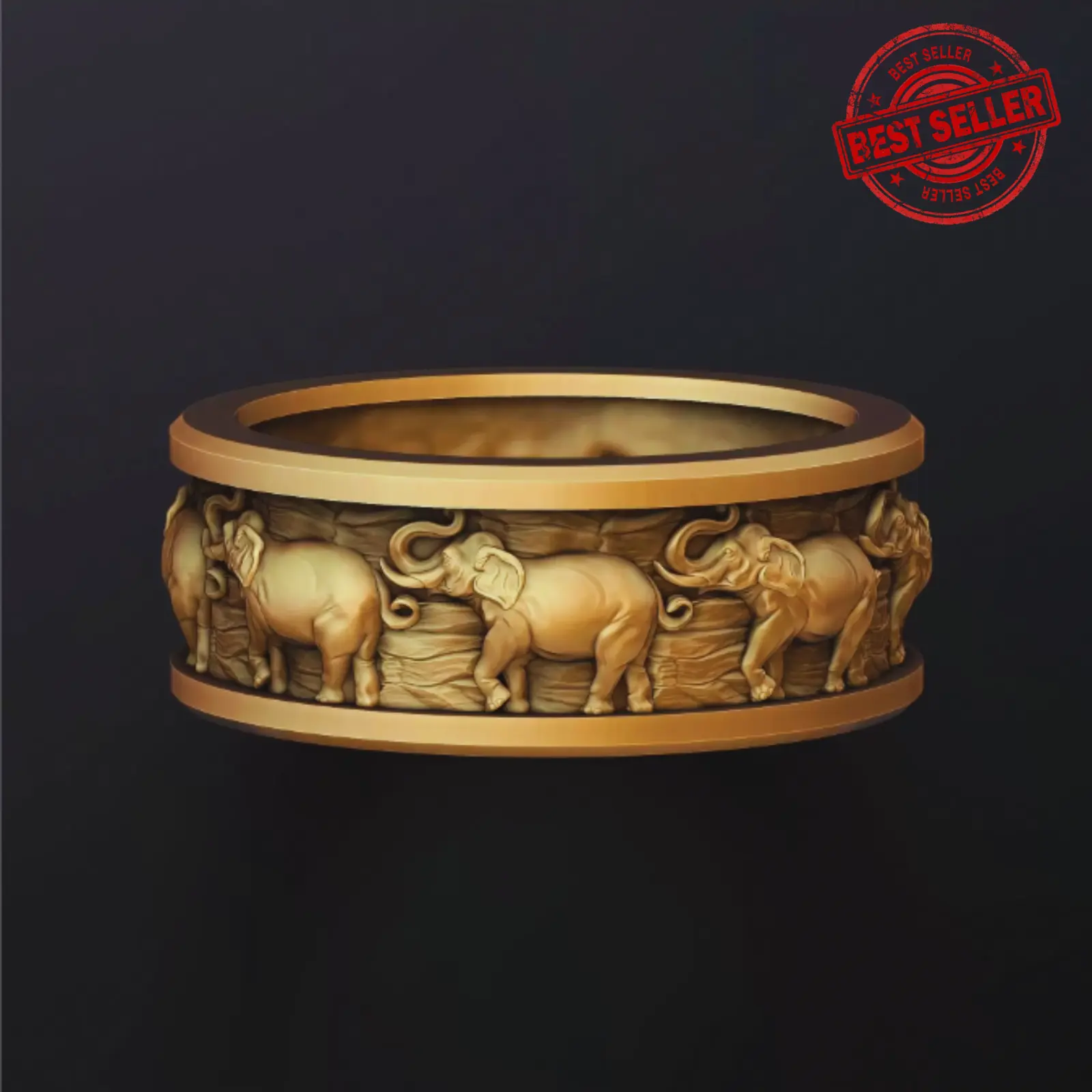 Classic style elephant ring for men, suitable for everyday wear