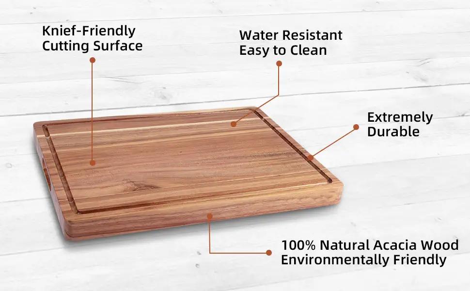 【GARVEE】Extra Large Acacia Wood Cutting Board, 24x18", Reversible with Juice Groove, Butcher Block for Meat and Veggies Kitchen 【GARVEE】Extra Large Acacia Wood Cutting Board, 24x18", Reversible with Juice Groove, Butcher Block for Meat and Veggies Kitchen