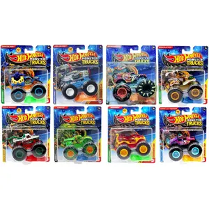 Hot Wheels Monster Trucks, FYJ44-993G Bundle, Die-Cast Vehicles with Oversized Wheels, Ages 3+
